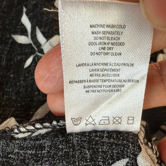 Spiritual Gangster Maya Black Floral Tie Front Kimono Robe Cover Up Duster - Picture 9 of 14